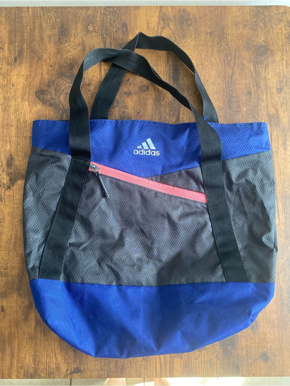 adidas Blue and Black Tote with Pink Zip